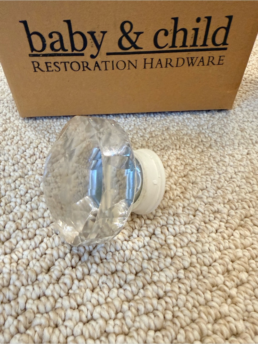 Restoration hardware clear glass finials - two sets of two - brand new